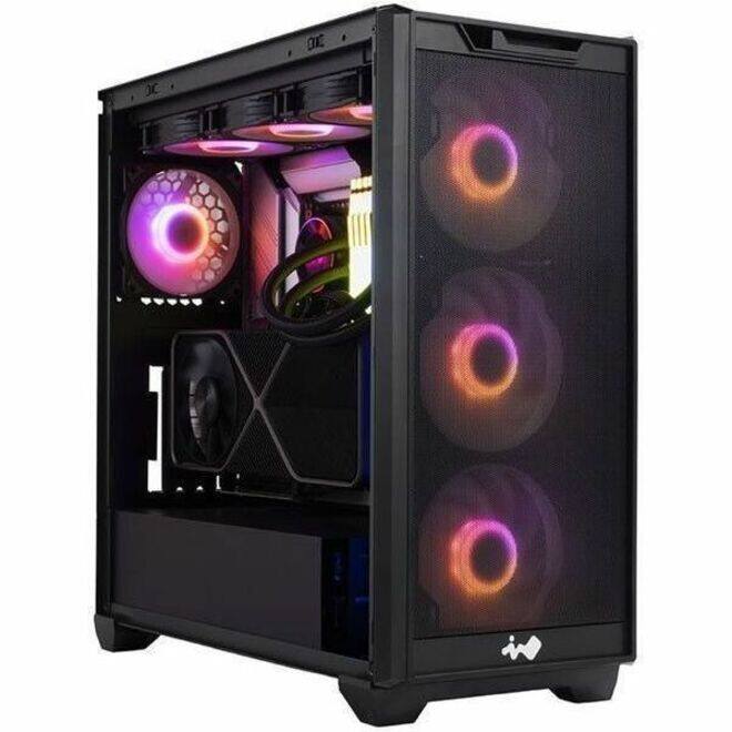 Alt View 1. In Win - In Win IW-CS-D5BLK-1AN120 Gaming Computer Case - Mid-tower - Black - SECC, Tempered Glass, Acrylonitrile Butadiene - Black.
