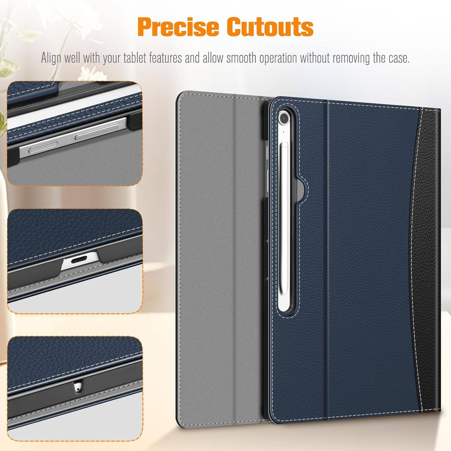 Precise Cutouts  
Align well with your tablet features and allow smooth operation without removing the case.