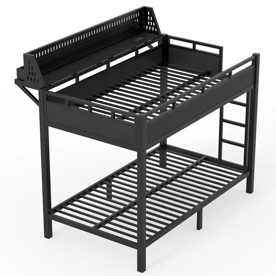 Boyel Living Twin XL over Twin XL Size Metal Bunk Bed with Storage ...