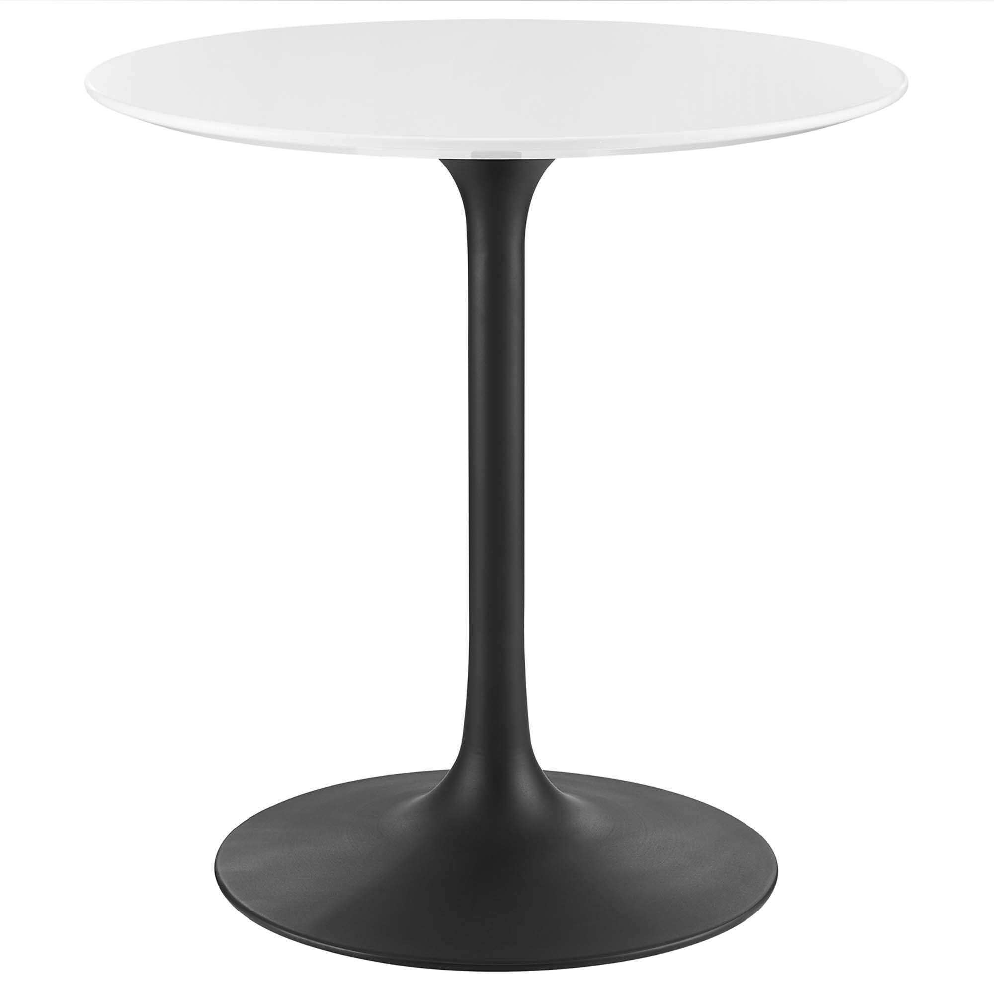 Angle. Modway - Lippa Round 28" Dining Table - Black White.