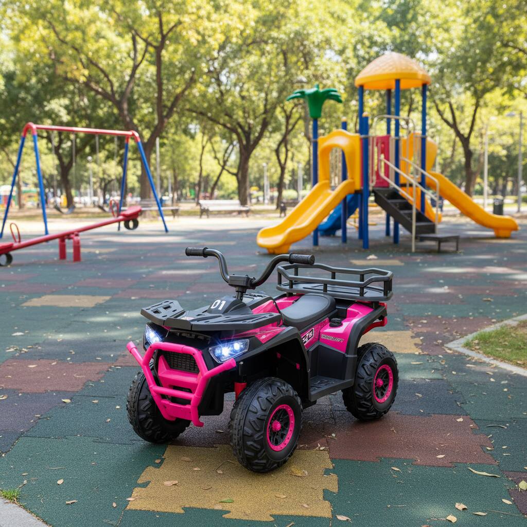 Alt View 3. Costway - Costway 24V Kids Ride on Electric ATV Car Toy with Spring Suspension & LED Lights USB - Pink.