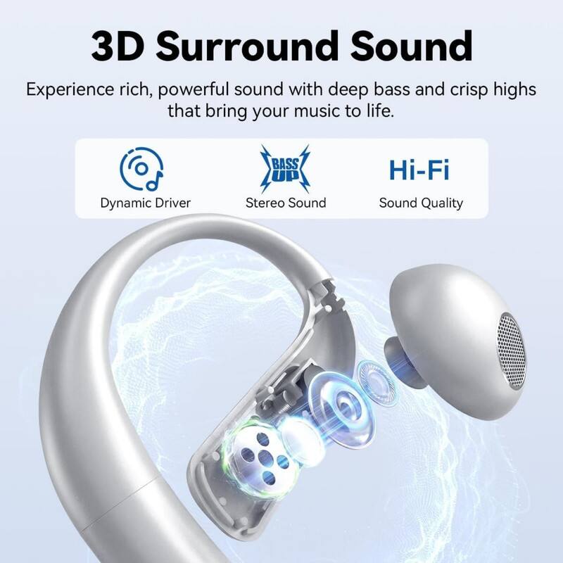 3D Surround Sound

Experience rich, powerful sound with deep bass and crisp highs that bring your music to life.

- Dynamic Driver
- Stereo Sound
- Hi-Fi Sound Quality