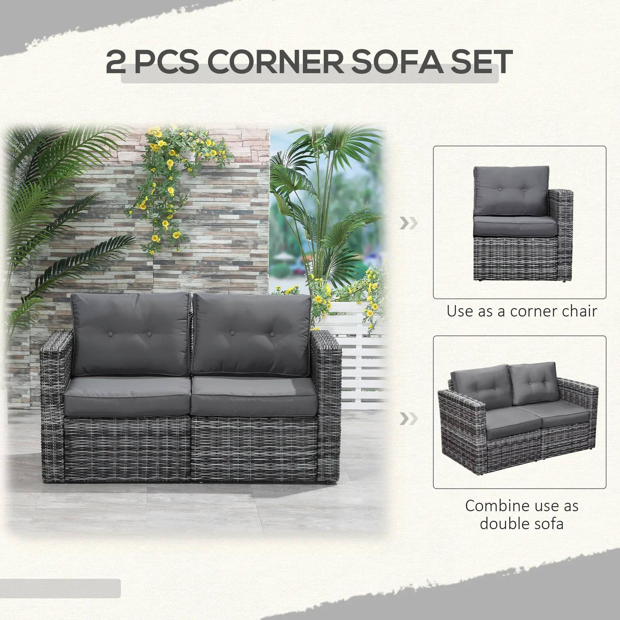 2 PCS CORNER SOFA SET

Use as a corner chair

Combine use as double sofa