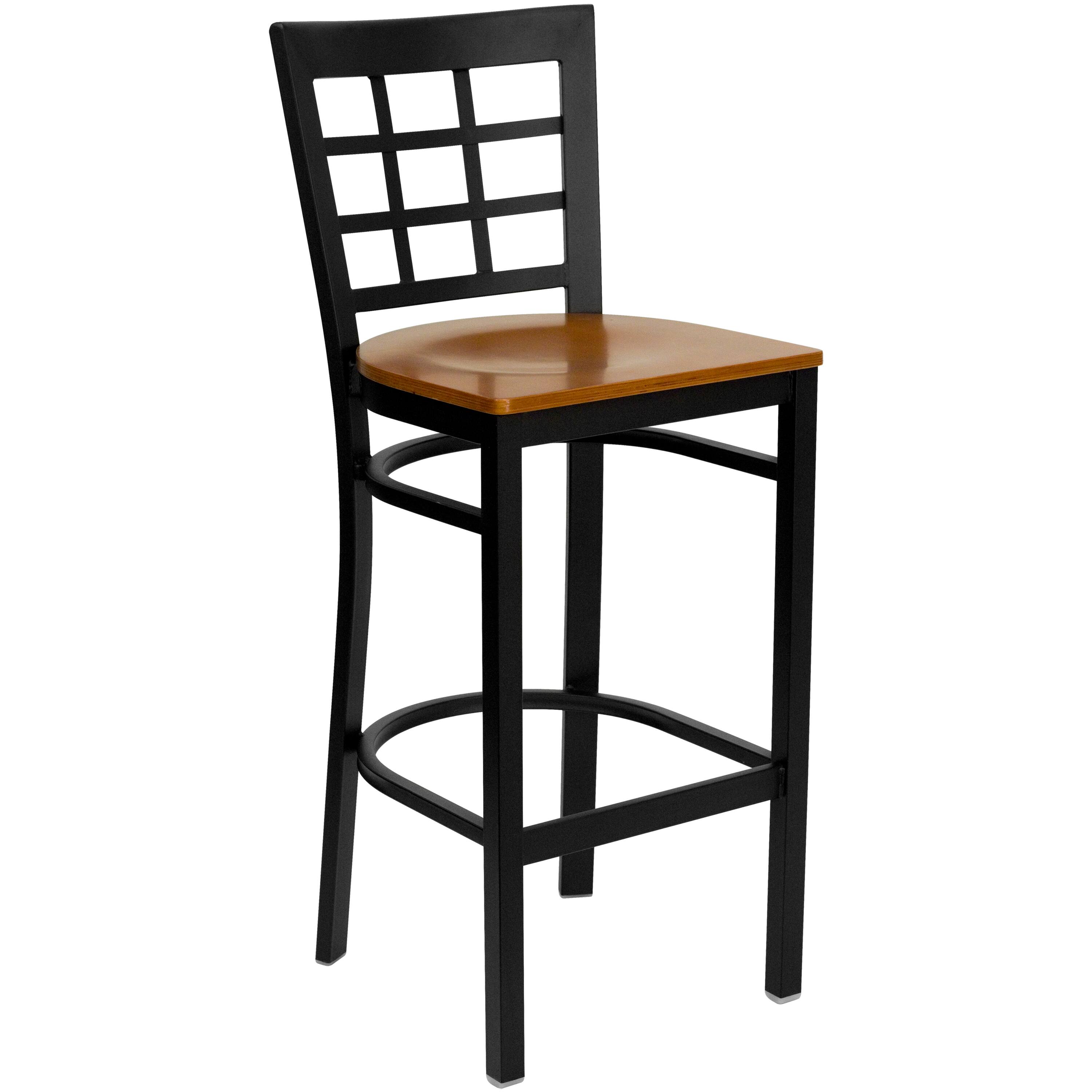 Cherry Wood Seat/Black Metal Frame