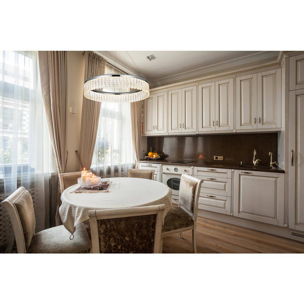 Alt View 5. Elegant Lighting - Rune 24 inch Adjustable LED chandelier in Chrome - Chrome.