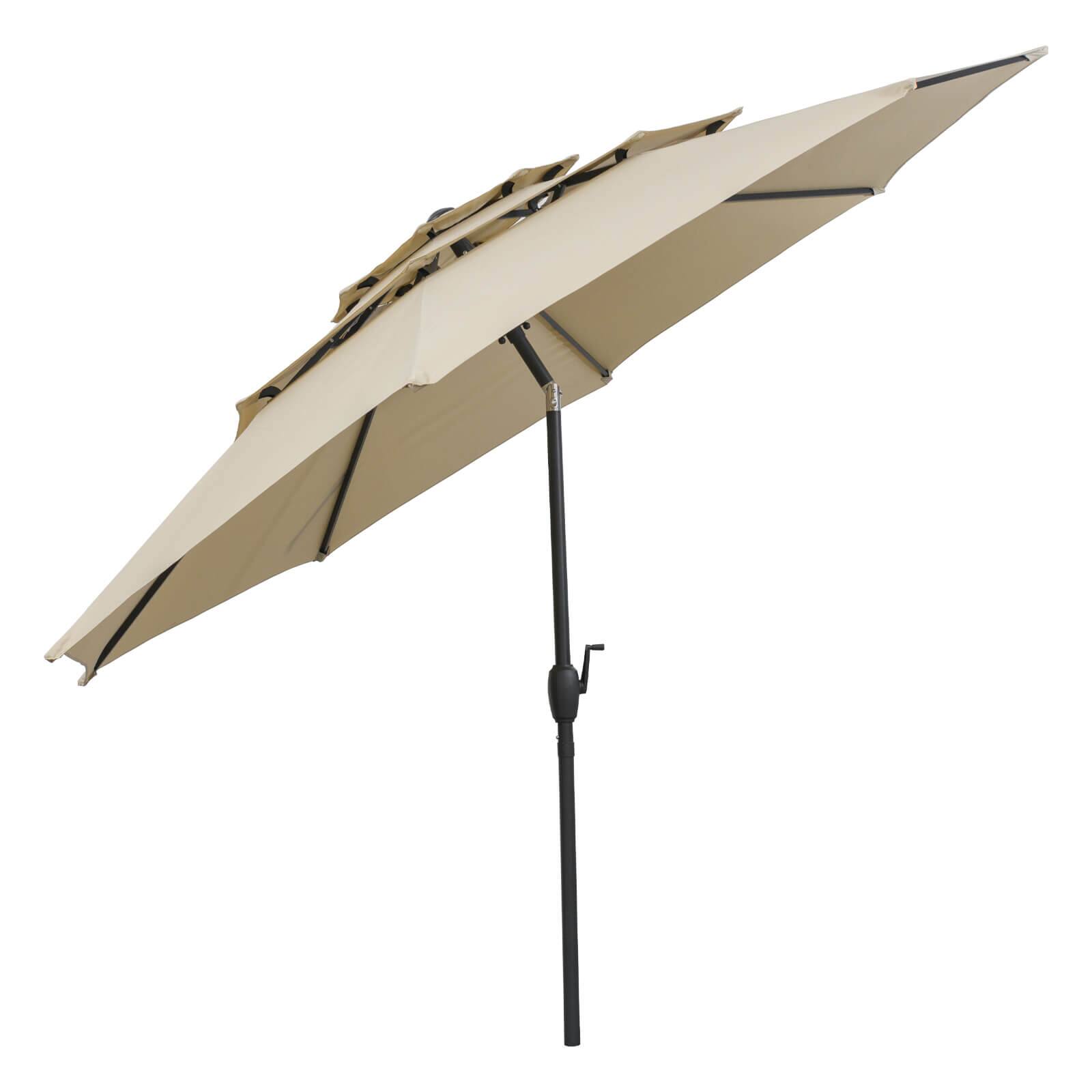Alt View 9. Costway - Costway 10 ft 3-tier Vented Patio Umbrella Large Market Table Umbrella Outdoor Sun Shade - Beige.