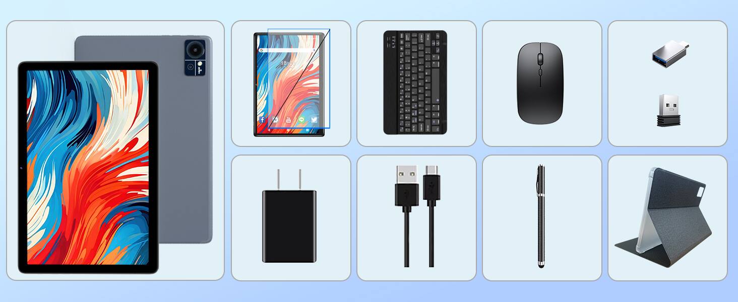 Alt View 9. Kimlok - Android14 Tablet 2025 Latest 10 inch 128GB ROM+14GB RAM+1TB Expand Octa-Core 13MP+8MP Camera - Gray.