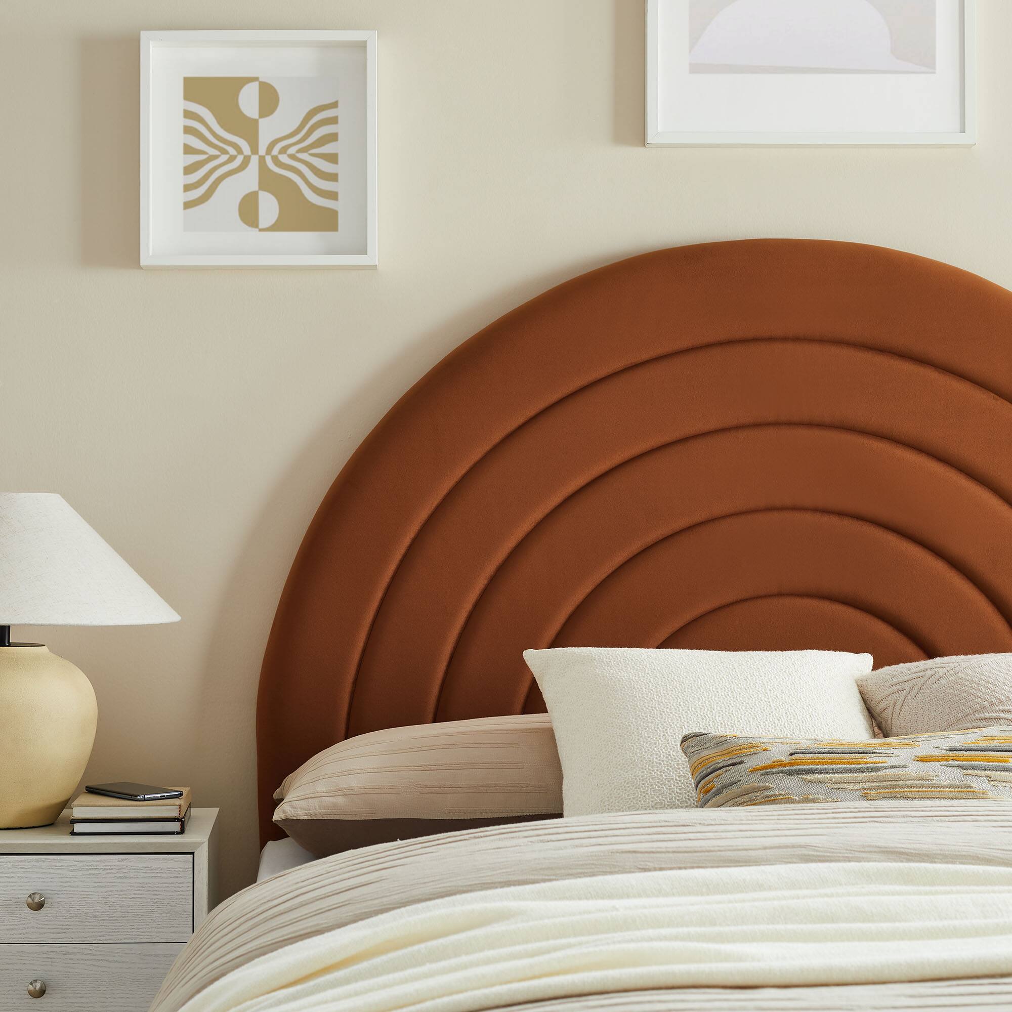 Alt View 3. Modway - Solana Arched Performance Velvet Queen Headboard by Modway - Brown.