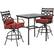 Front. Hanover - Montclair 3-Piece High-Dining Set with 2 Swivel Chairs and a 33-Inch Square Table - Chili Red/Brown.