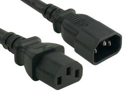 Sanoxy - Cables and Adapters; 3ft 16 AWG Computer Power Extension Cord (IEC320 C13 to IEC320 C14) - Black