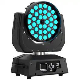 Topteng - 360W RGBW Zoom Moving Head -36x10W 4-in-1 LED Wash Light, DMX512 Control, 540° Pan/265° Tilt, for Stage DJ Party