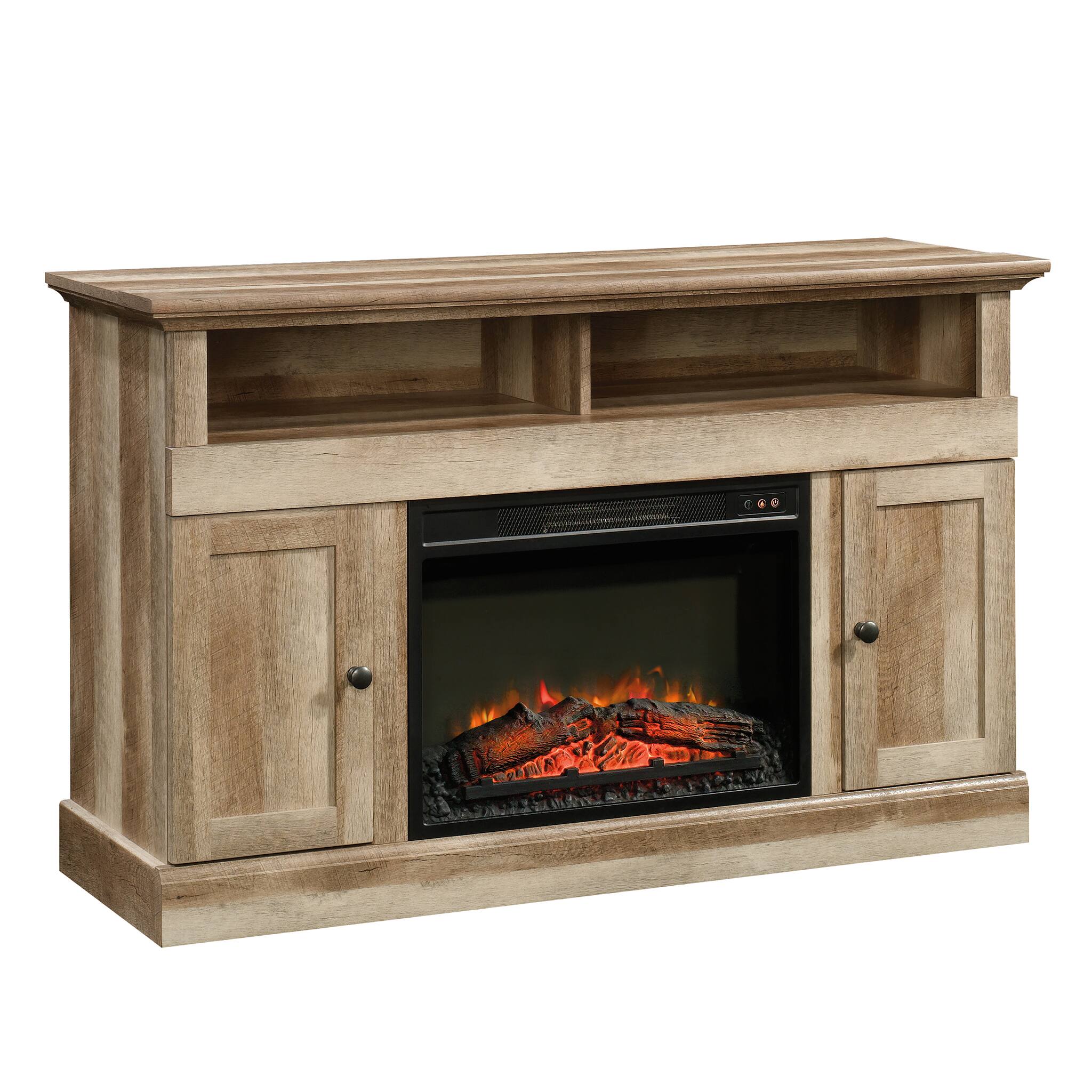Front. Sauder - Cannery Bridge Media Fireplace - Lintel Oak.
