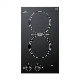 SUMMIT - 12" Wide 115V 2-Burner Radiant Cooktop - Black