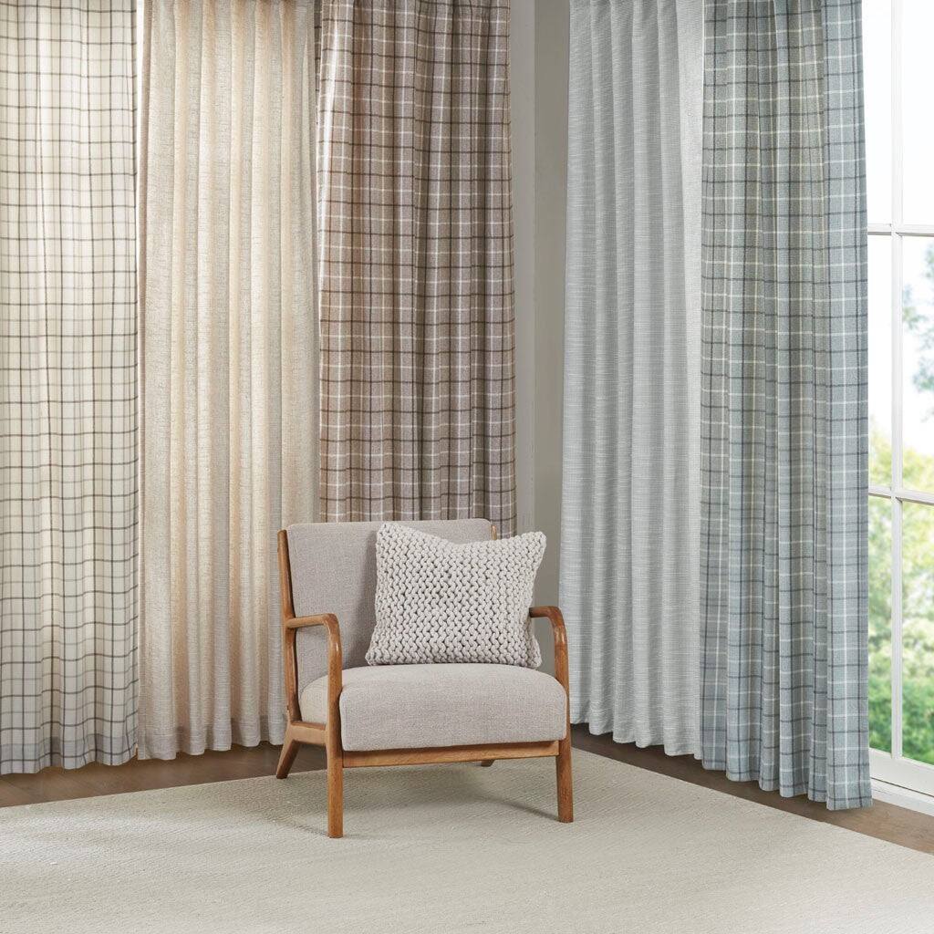 Alt View 7. BreeBe - Faux Linen Rod Pocket and Back Tab Fleece Lined Curtain Panel(Only 1 Pc Panel) - Natural.