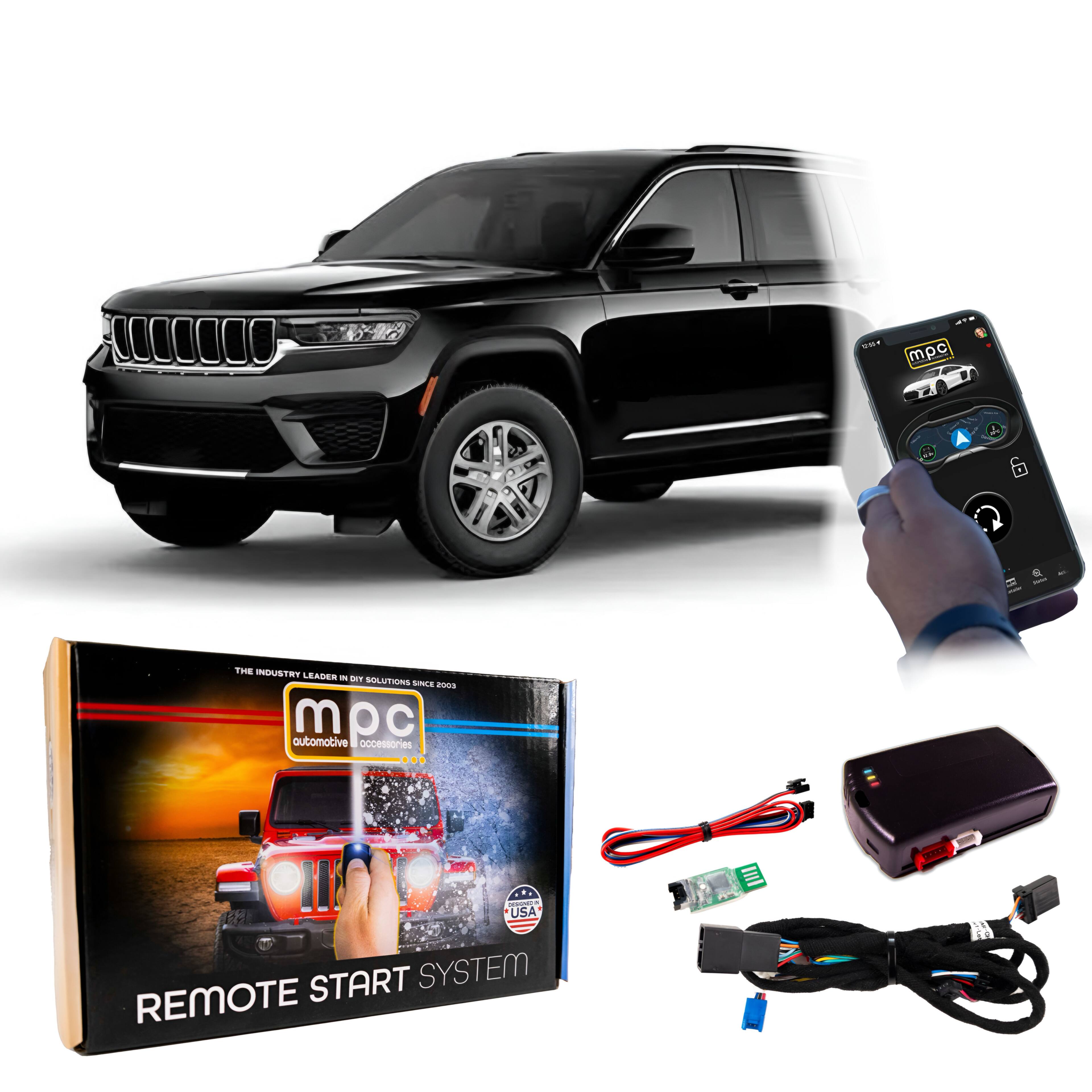 MPC - Smartphone or Key Fob Activated Remote Start For 2019-2022 Jeep Cherokee - Black