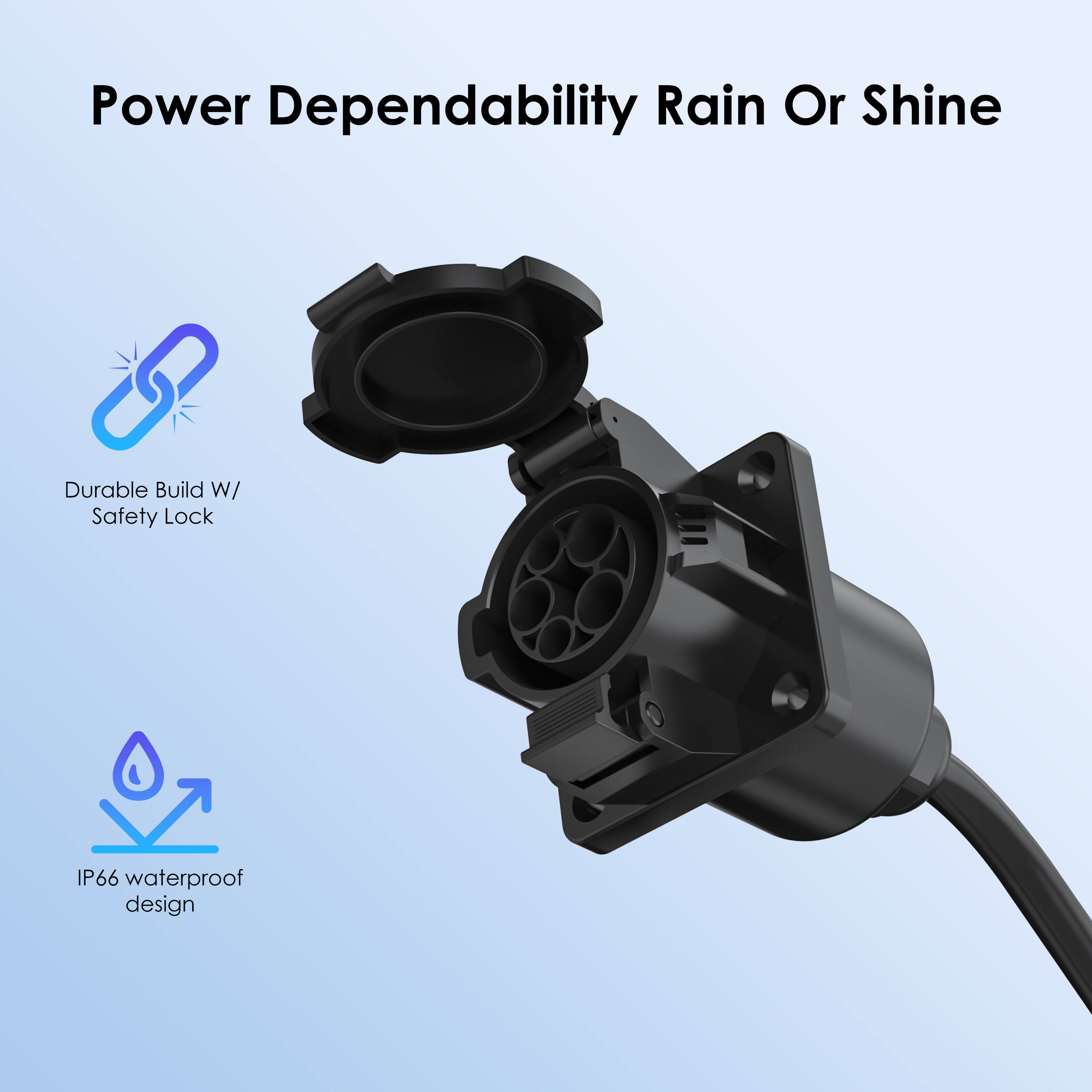Power Dependability Rain Or Shine

- Durable Build W/ Safety Lock
- IP66 waterproof design