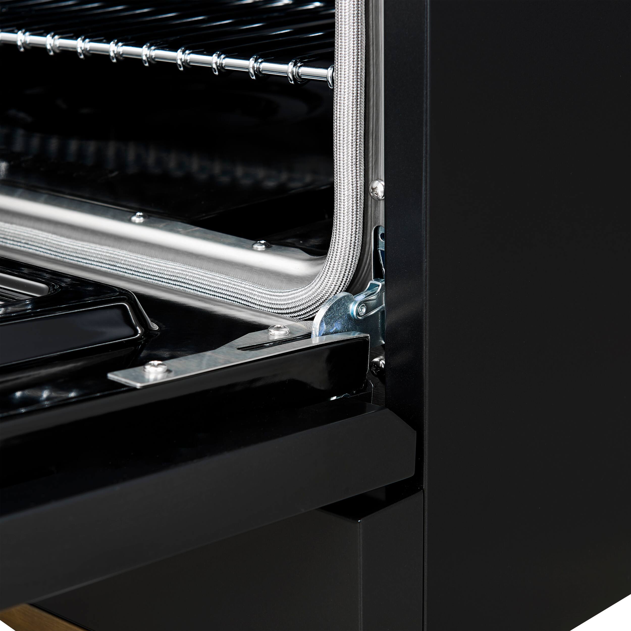 Alt View 4. Forno Appliances - 30 in. Wide 6 Burner Antico 4.5 Cu. Ft. Freestanding Gas Convection Range with Antique Brass Accents - Black.