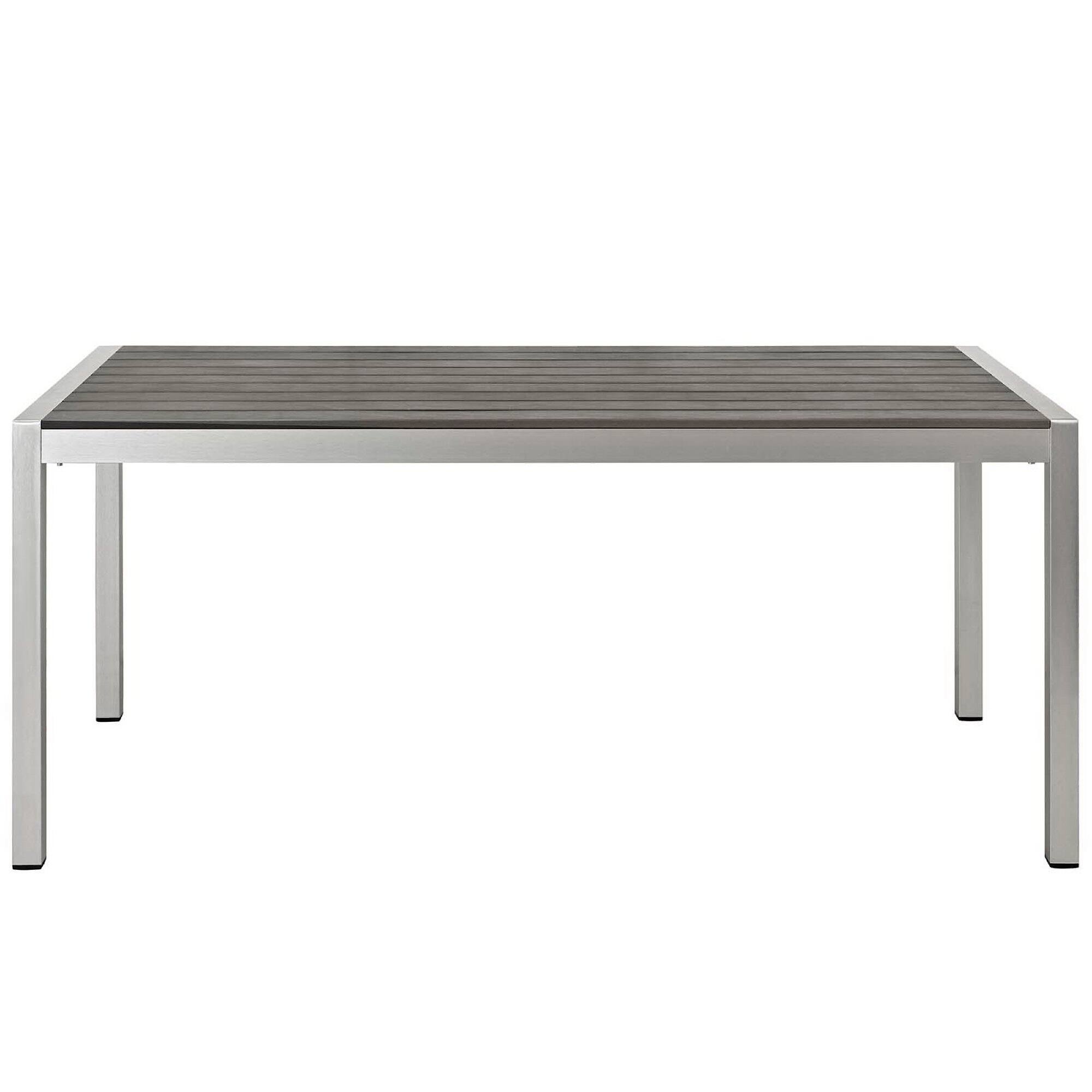 Alt View 1. Modway - Shore 3 Piece Outdoor Patio Aluminum Dining Set by Modway - Silver Gray.