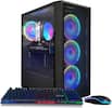 Front. STGAubron - STGAubron Gaming PC Computer Desktop, AMD Ryzen 7 5700G up to 4.6Ghz, GeForce RTX 3050 6G, 16G DDR4 RAM, 1TB SSD, WIN11H - Black.