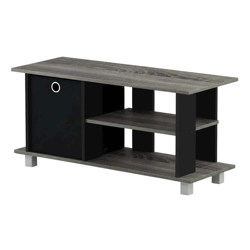 FurniFact - TV Stand with Bin Drawers in Oak and Black Finish for Modern Living Spaces - Brown price history on PriceWatchPro