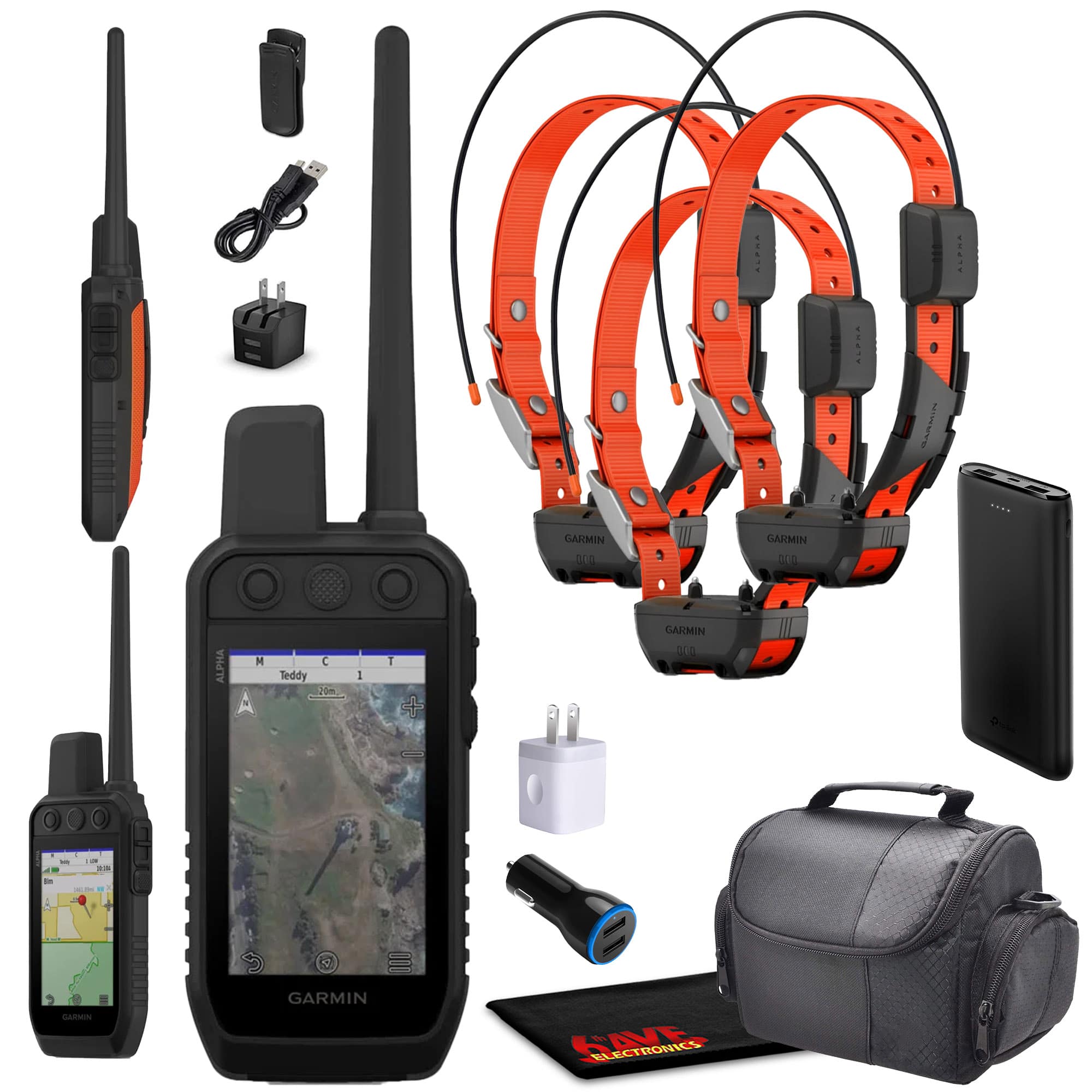 Garmin - Alpha 300 Handheld With 3x Alpha TT25 Advanced Tracking & Training System - Black