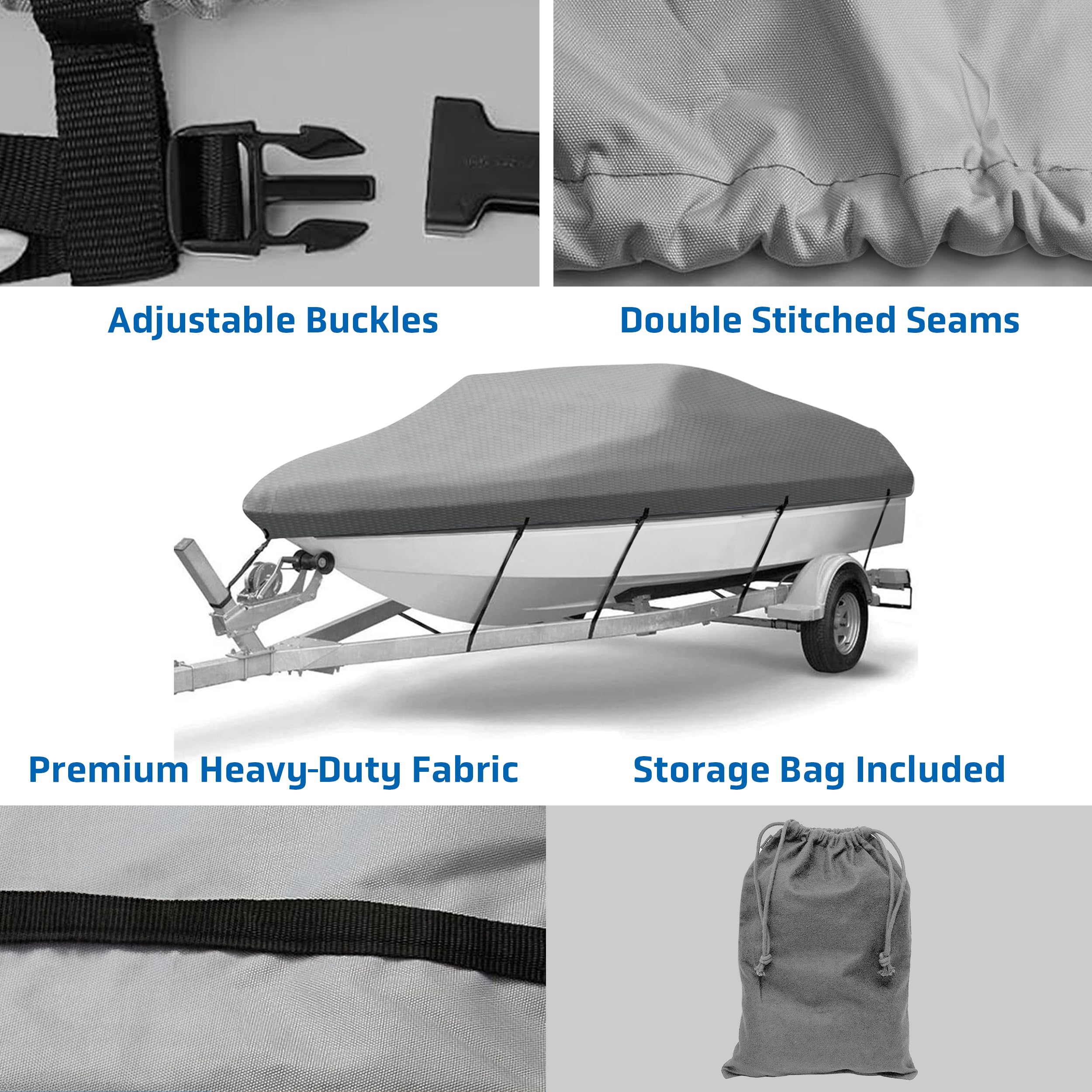Adjustable Buckles  
Double Stitched Seams  
Premium Heavy-Duty Fabric  
Storage Bag Included