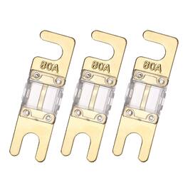 Unique Bargains - 3pcs 80A 125V Mini ANL Fuse Replacement, Electrical Protection Blade Fuse for Automotive Marine Audio Video System - Clear