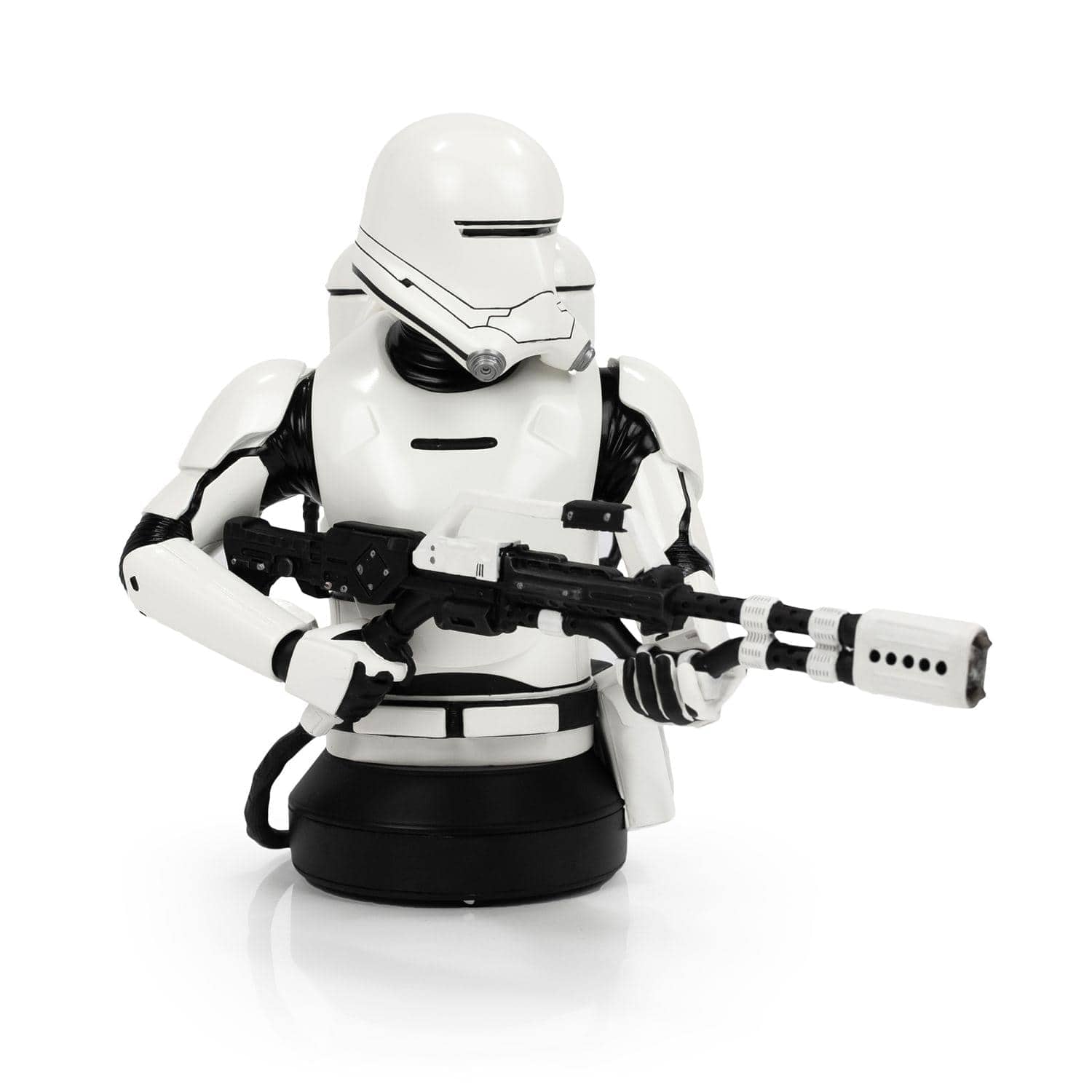 Star Wars - First Order Flametrooper Figure Statue | 7-Inch Character Resin Bust - White/Black