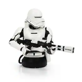 Star Wars - First Order Flametrooper Figure Statue | 7-Inch Character Resin Bust - White/Black