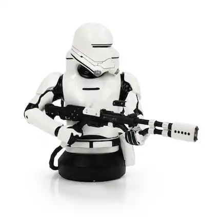 Front. Star Wars - Star Wars First Order Flametrooper Figure Statue | 7-Inch Character Resin Bust - White/Black.