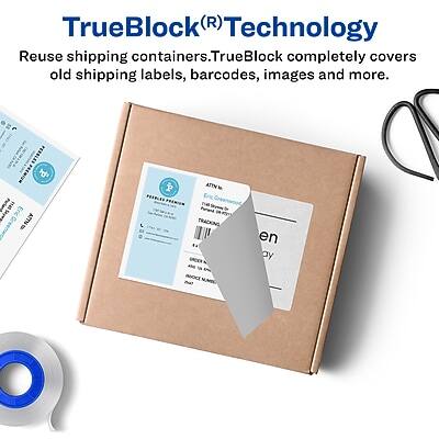 TrueBlock® Technology  
Reuse shipping containers. TrueBlock completely covers old shipping labels, barcodes, images and more.