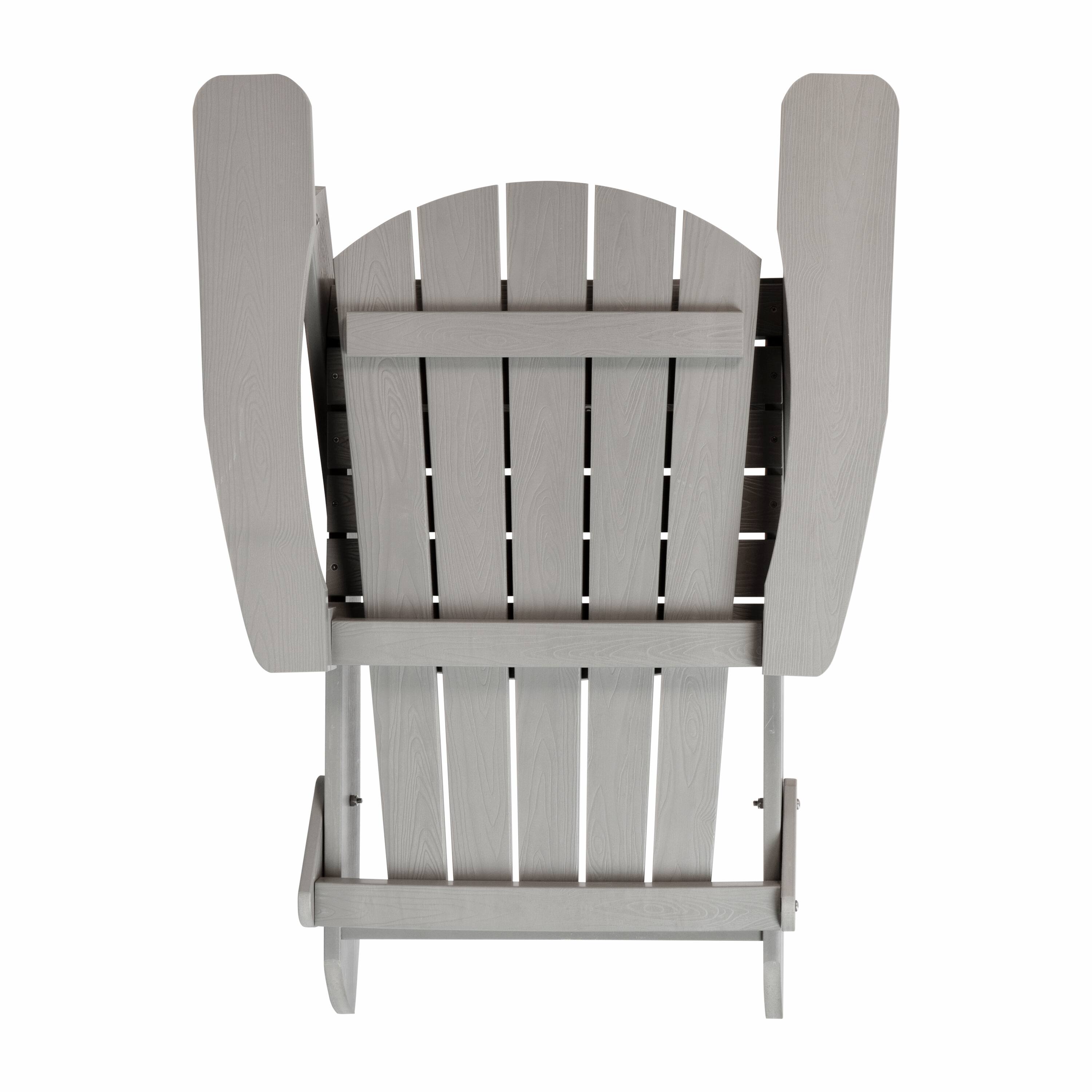 Alt View 9. Emma + Oliver - All-Weather Poly Resin Folding Adirondack Chair - Patio Chair - Gray.