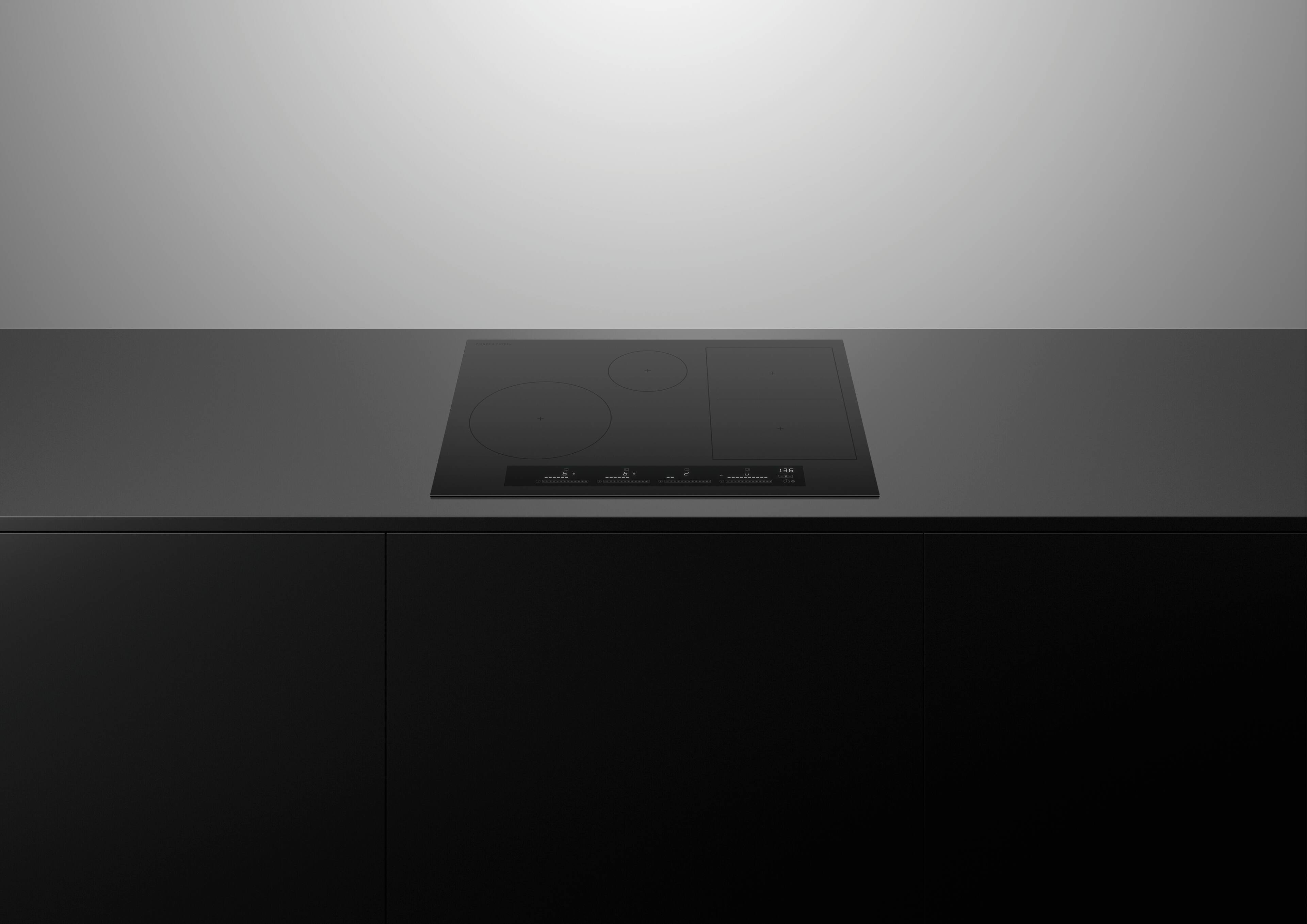 Alt View 13. Fisher & Paykel - 30" Built-in Electric Cooktop, 4 Zones with Smart Zone - Black.