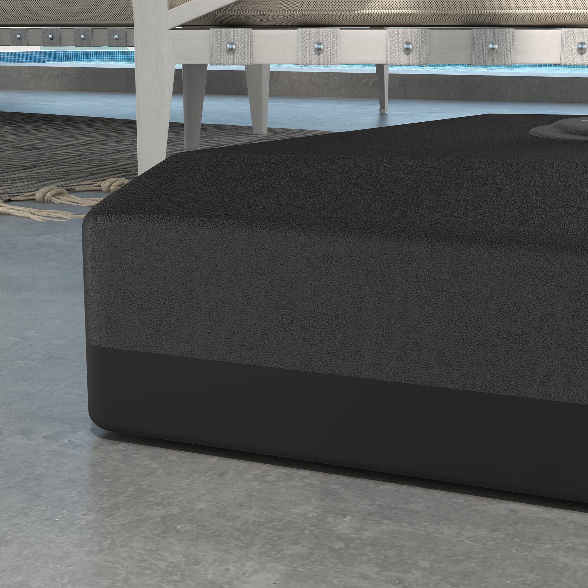 Alt View 8. Outsunny - 330 lbs. Fillable Umbrella Base for 84D-110V02 Model Umbrella, Heavy Duty Cantilever Umbrella Stand with Lift Wheel - Black.