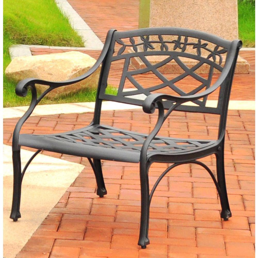 Angle. Crosley Furniture - Sedona Cast Aluminum Outdoor Lounge Chair - Black.