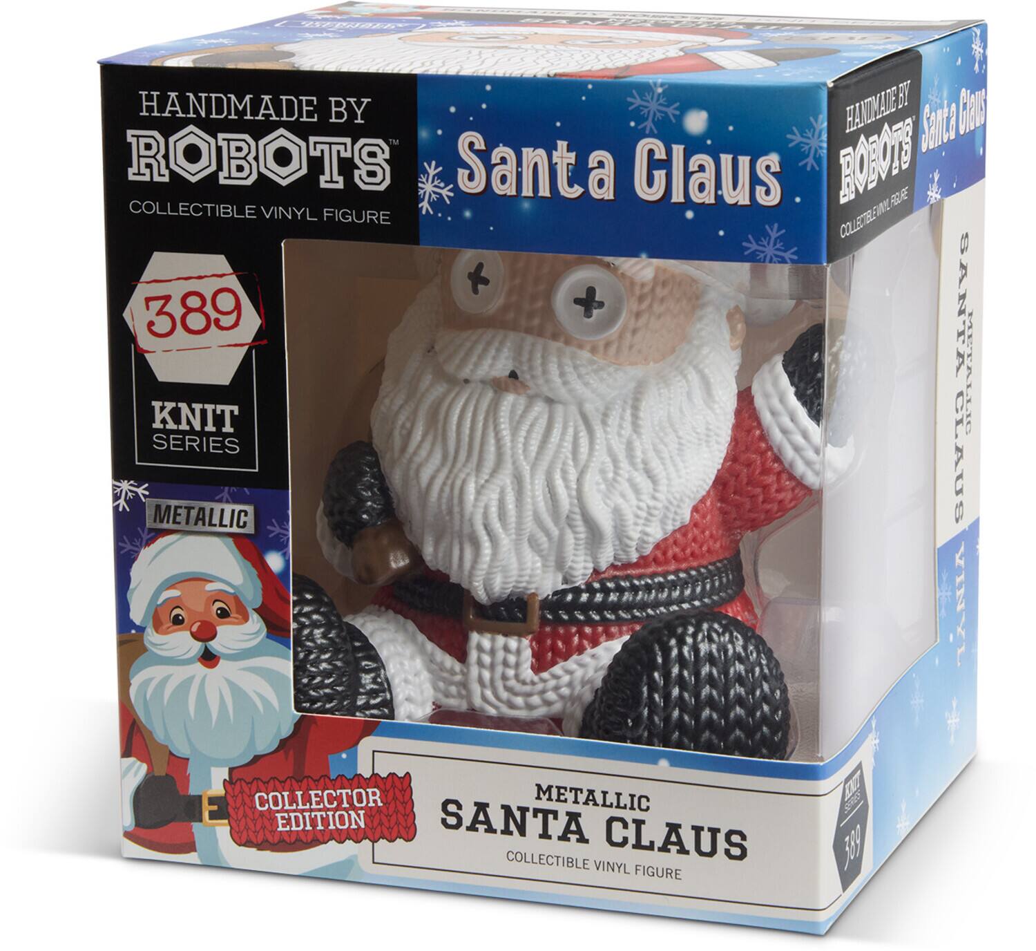 HANDMADE BY ROBOTS  
COLLECTIBLE VINYL FIGURE  

389  
KNIT SERIES  

Santa Claus  
METALLIC  
COLLECTOR EDITION  

METALLIC SANTA CLAUS  
COLLECTIBLE VINYL FIGURE