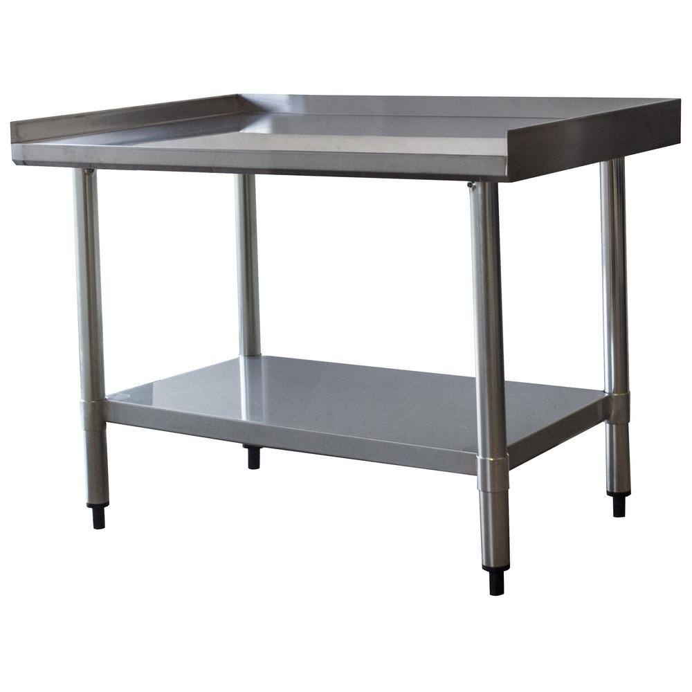 Left. Sportsman Pro-Series - Upturned Edge Stainless Steel Work Table 24 x 36 Inches - Silver.
