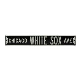 Authentic Street Signs - Chicago White Sox 6" x 36" Steel Ave Sign Wall Art - Black