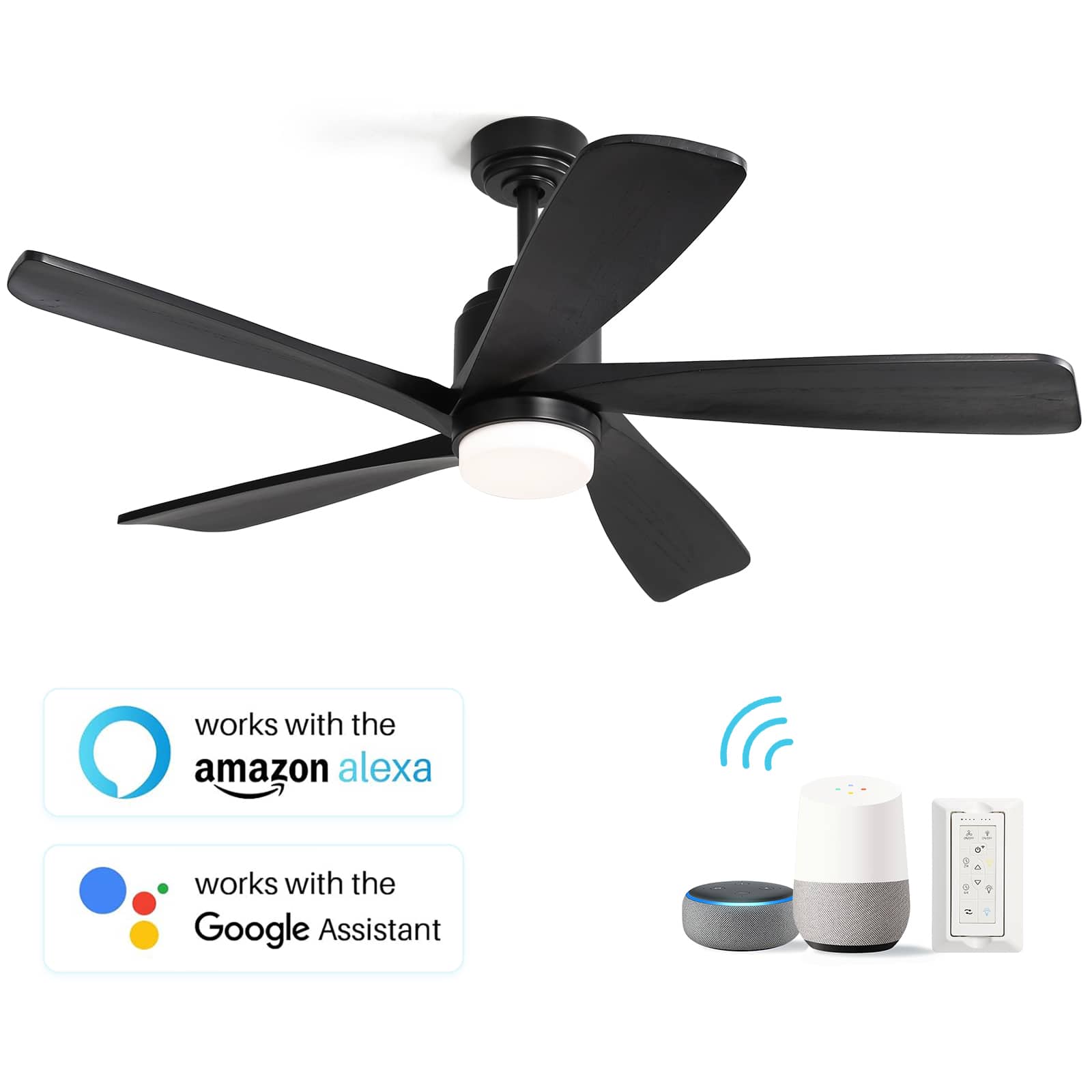 works with the Amazon Alexa

works with the Google Assistant