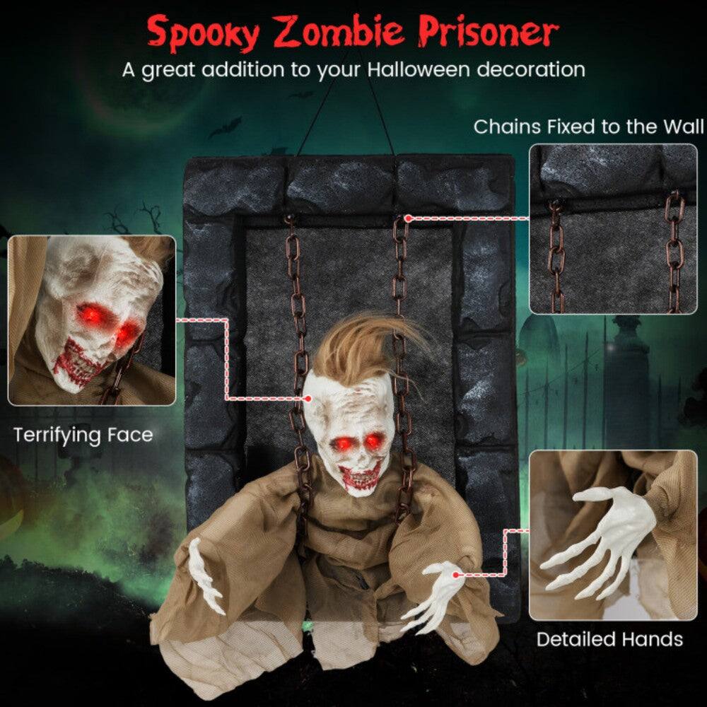 Spooky Zombie Prisoner  
A great addition to your Halloween decoration  

- Chains Fixed to the Wall  
- Terrifying Face  
- Detailed Hands