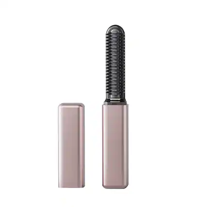 Front. Cluzine - Portable Cordless Hair Straightener Brush, Mini USB Ceramic Heated Comb for Travel & Touch-Up.