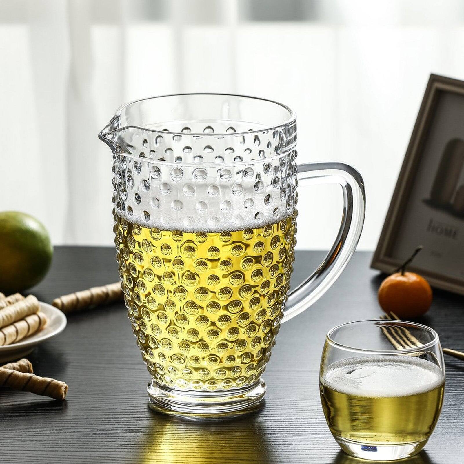 Back. BreeBe - Hobnail Collection Pitcher Glass 58.1 oz. - Clear.