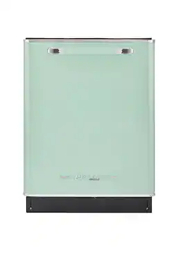 Unique Appliances - Classic Retro 24" Top Control Dishwasher with Stainless Steel Tub and 3rd Rack - Summer Mint Green