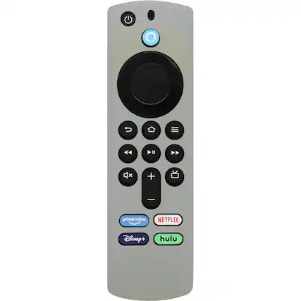 Front. SaharaCase - Amazon Fire TV Stick 4K (3rd Gen) Remote Silicone Case for Apple AirTag - Gray.