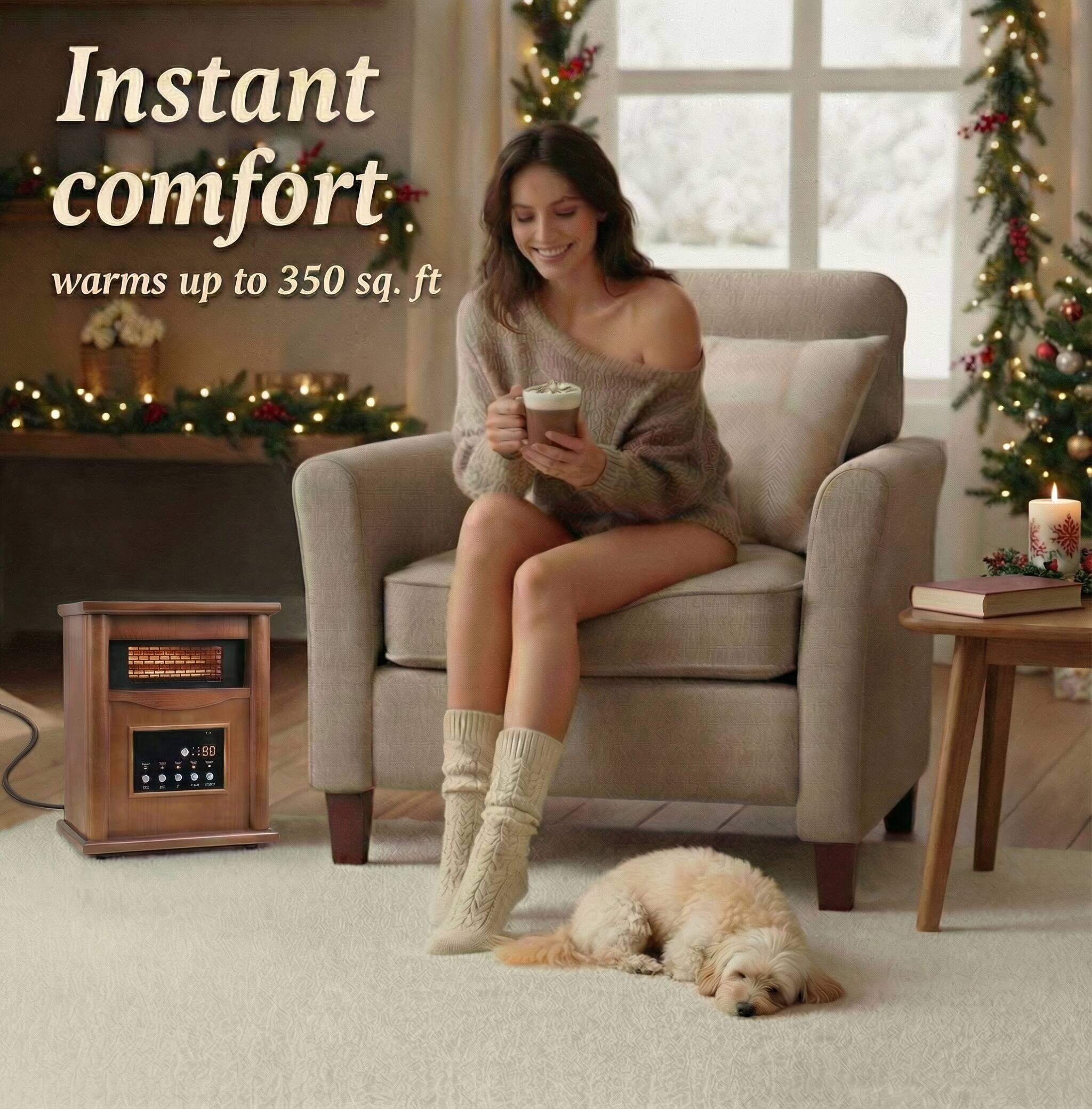 Instant comfort  
warms up to 350 sq. ft