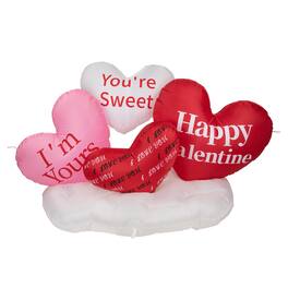 Northlight - LED Lighted Inflatable Valentine's Day Conversation Hearts Outdoor Decoration - 5' - Red