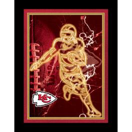 Fan Creations - Kansas City Chiefs 12'' x 16'' Framed Neon Player Print - Black
