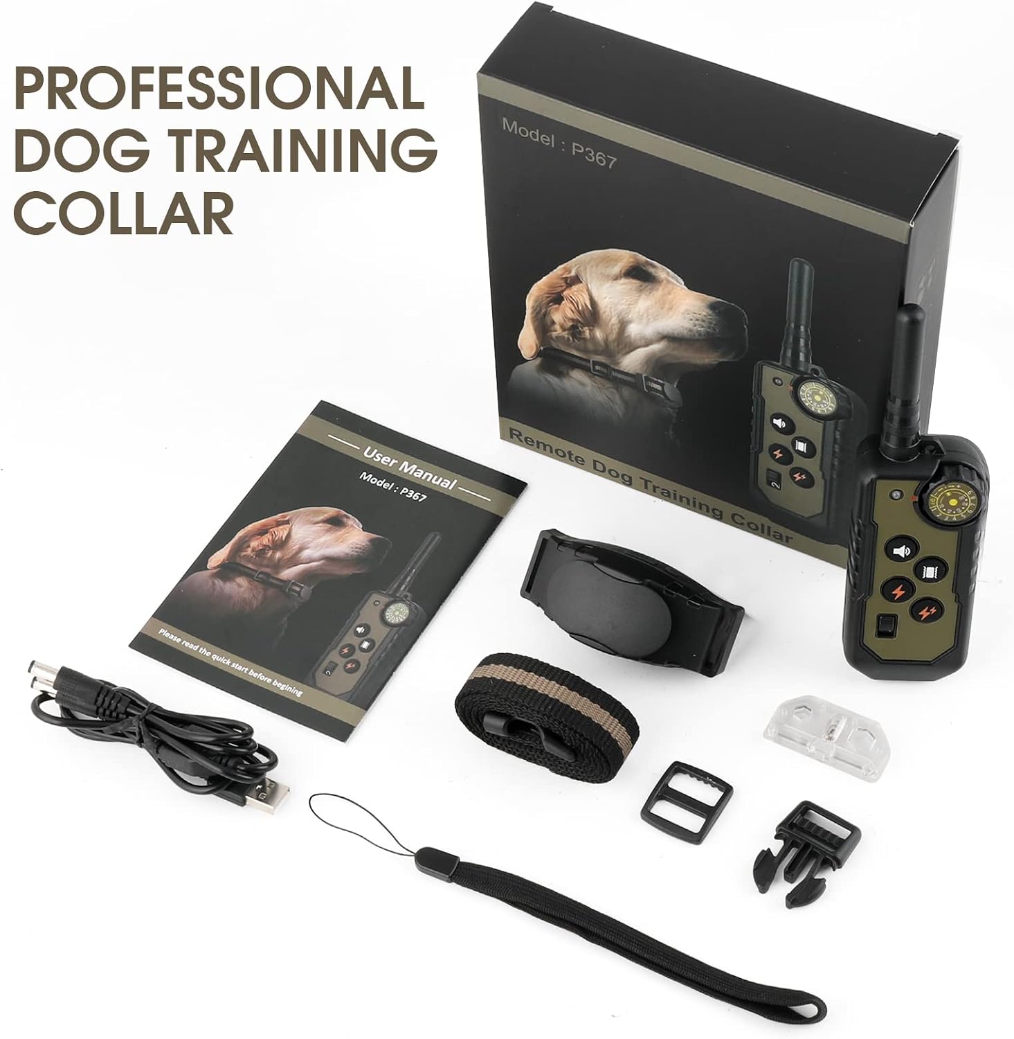 PROFESSIONAL DOG TRAINING COLLAR

Model: P367

User Manual
Model: P367

Remote Dog Training Collar

Please read the quick start before beginning