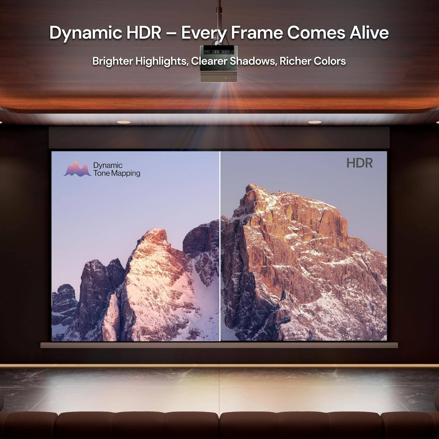 Dynamic HDR – Every Frame Comes Alive  
Brighter Highlights, Clearer Shadows, Richer Colors  

Dynamic Tone Mapping HDR