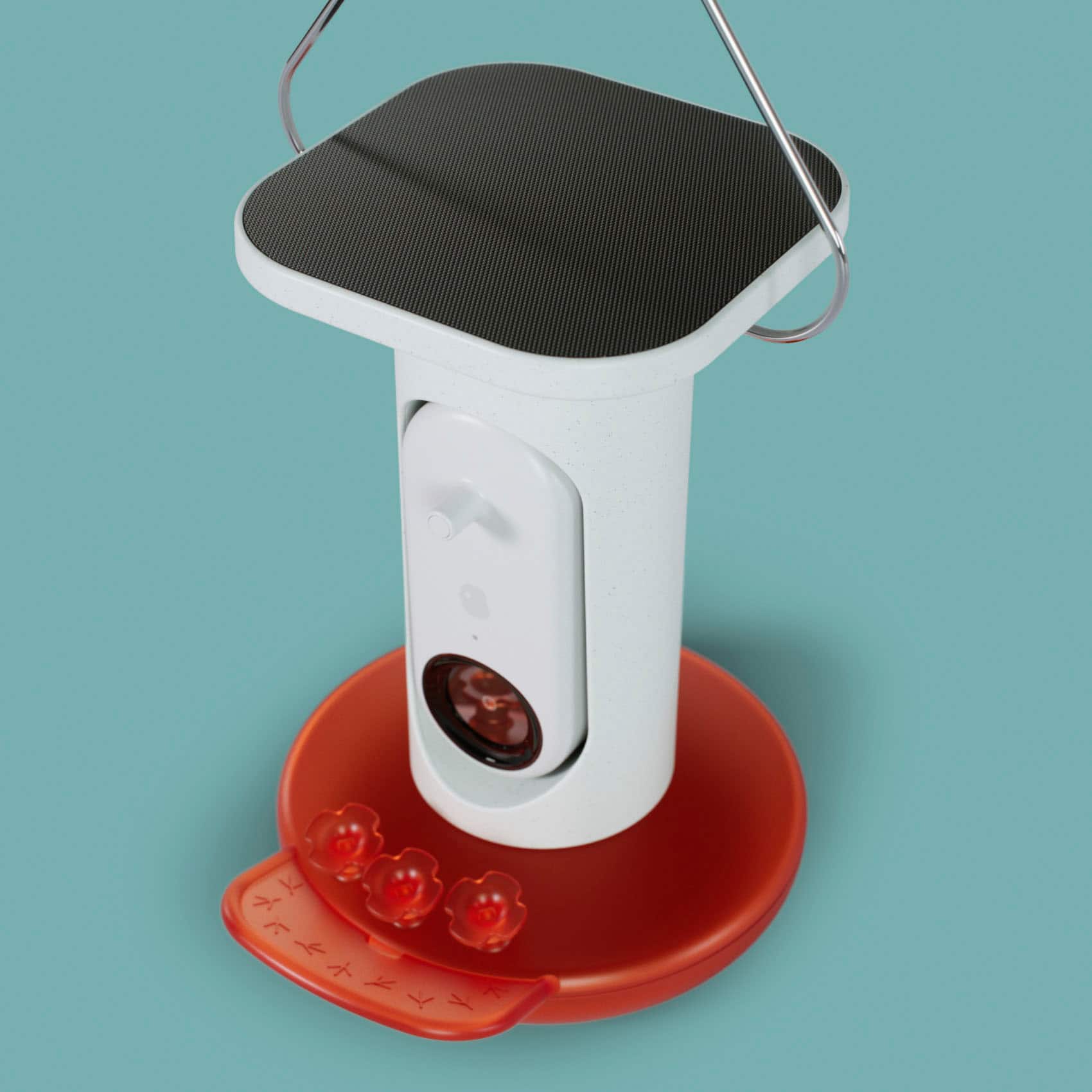 Alt View 13. Bird Buddy - Smart Hummingbird Feeder with Solar Roof - White.
